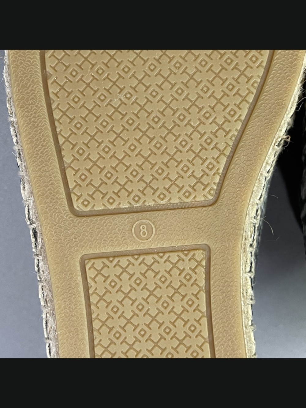 NEW Tory Burch Shoes Womens 8 black gray brown snake leather jute mule loafer - Picture 9 of 12